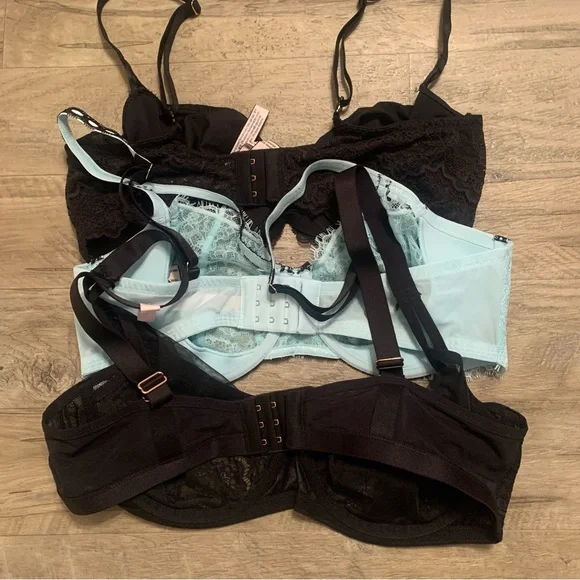 Victoria Secret Bundle 3 Bras Balconette Dream Angels Push Up Without Padding - Picture 6 of 16